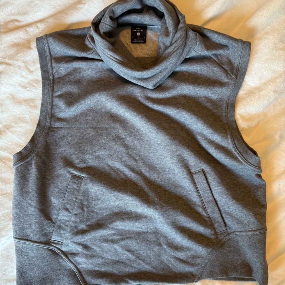 Nike Gray Dri-FIT Versa Funnel Neck Sleeveless Top